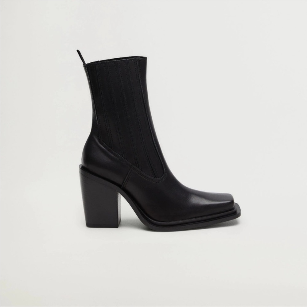 Mango Black Heeled Boots